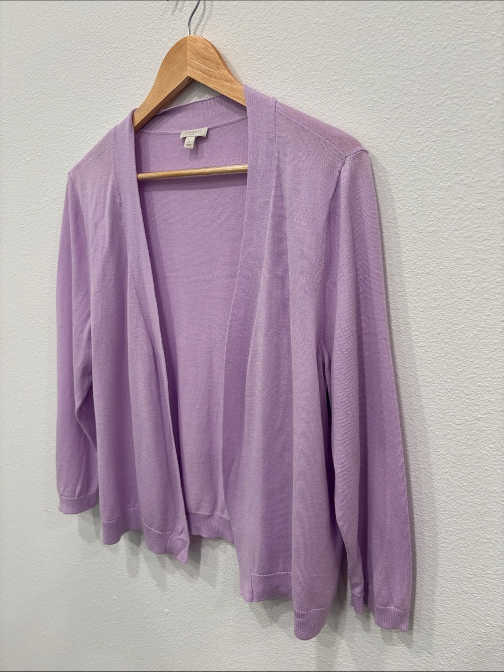 Talbots Lavender Open-Front Women’s Cardigan Sweater Size L - Picture 3 of 7